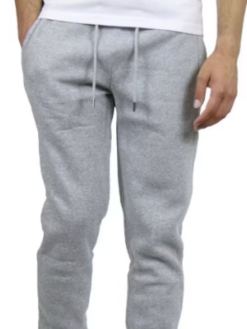 Blue Ice Heather Grey Slim Fit Fleece Joggers